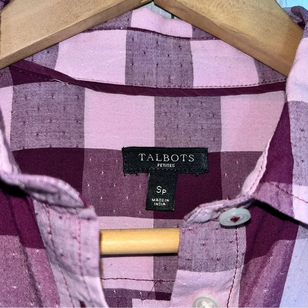 Talbots Purple Plaid Button Down - Picture 6 of 6